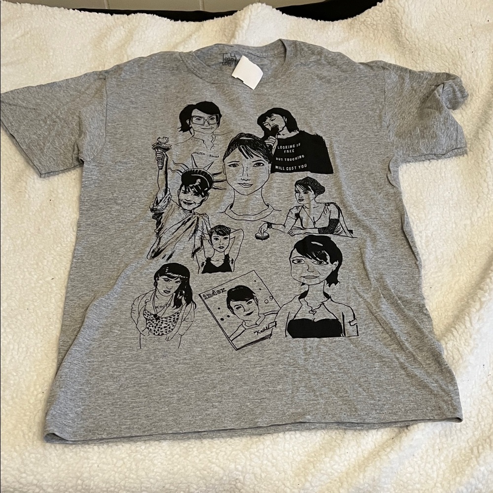 Kathleen Hanna Gray Graphic T-Shirt
